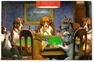 dogs playing poker painting 