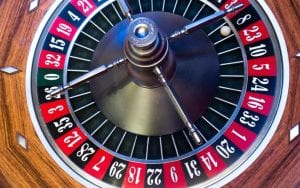 a black and white roulette wheel