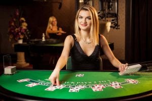 woman casino dealer