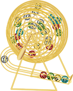 a yellow bingo wheel spinning