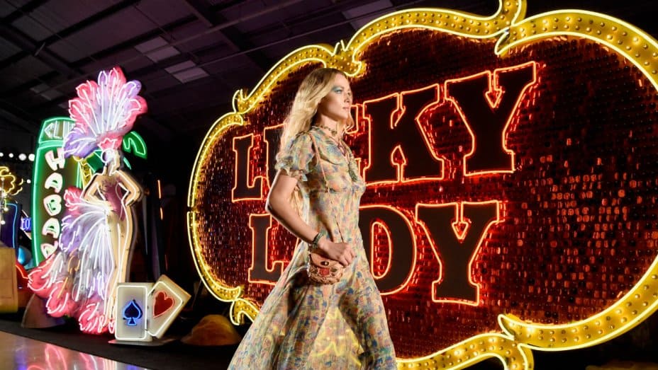 a vegas-themed fashion show