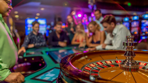 a group of people playing roulette